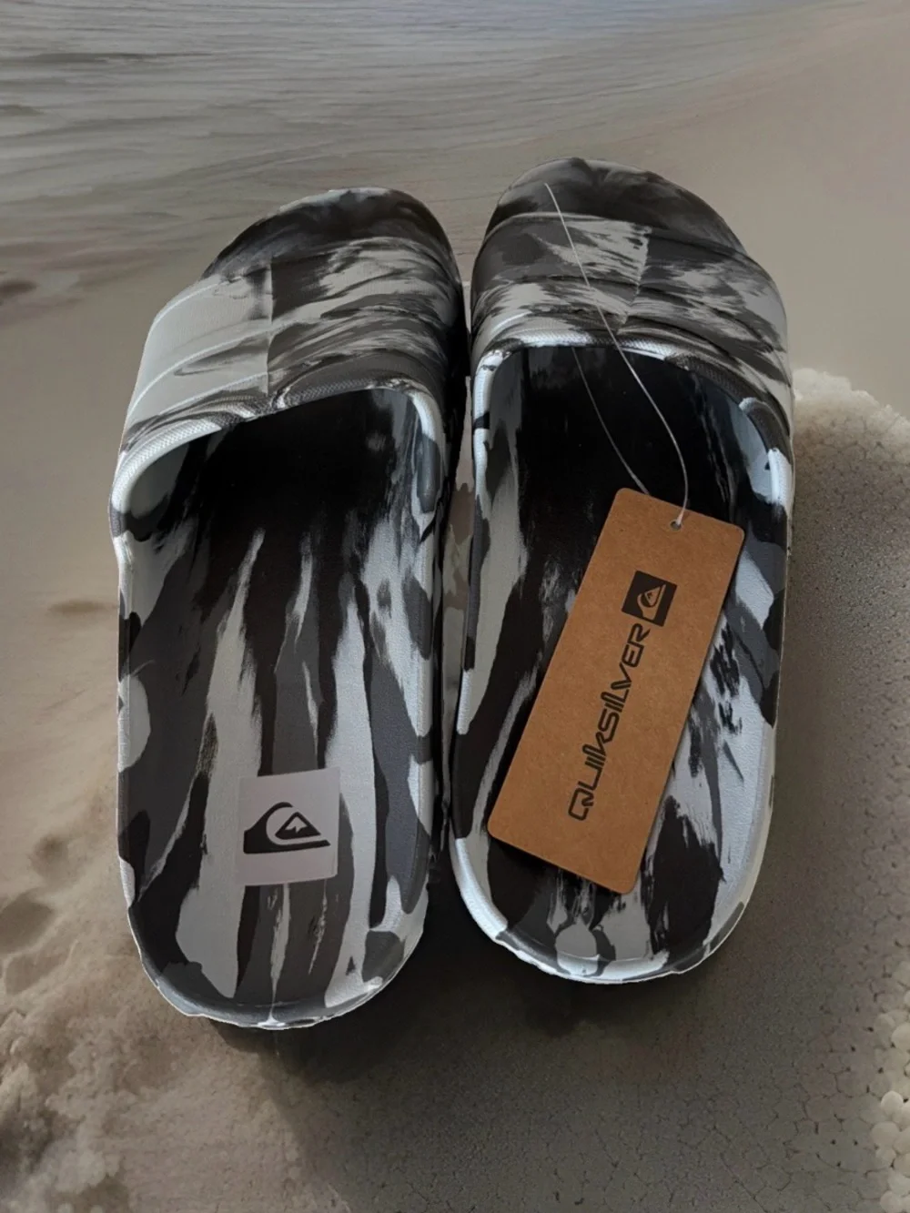 Quiksilver Cloudbreak Men’s Size 9 Slide Sandals. Grey marbled. New with tags.